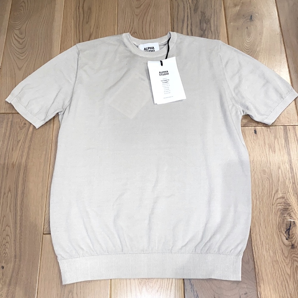 Alpha Studio crepe cotton knit sweater tee